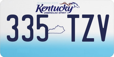 KY license plate 335TZV