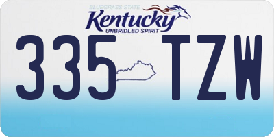 KY license plate 335TZW