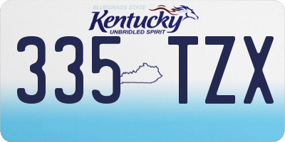 KY license plate 335TZX