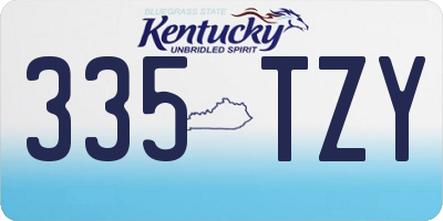 KY license plate 335TZY