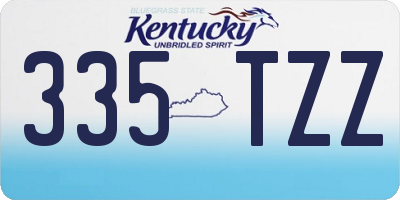KY license plate 335TZZ