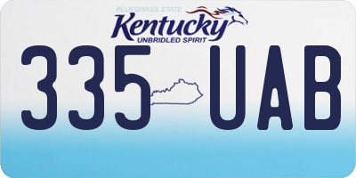 KY license plate 335UAB