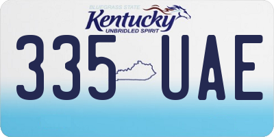KY license plate 335UAE