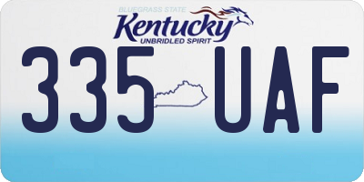 KY license plate 335UAF