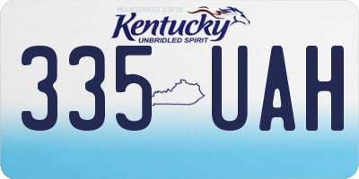 KY license plate 335UAH