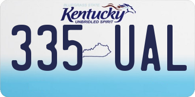 KY license plate 335UAL