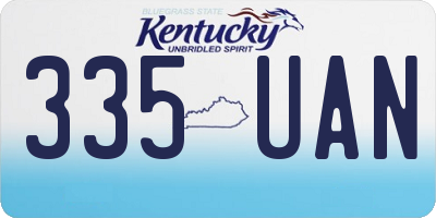 KY license plate 335UAN