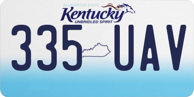 KY license plate 335UAV