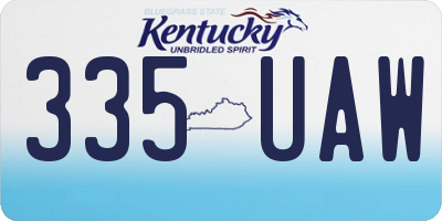 KY license plate 335UAW