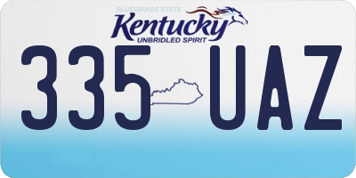 KY license plate 335UAZ