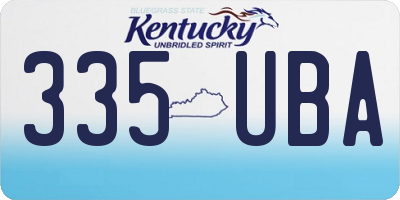 KY license plate 335UBA