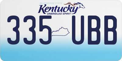 KY license plate 335UBB
