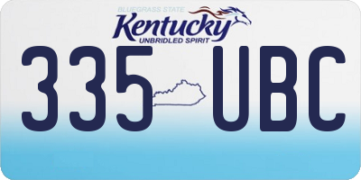 KY license plate 335UBC