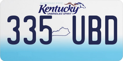 KY license plate 335UBD
