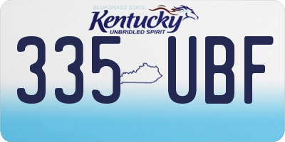 KY license plate 335UBF