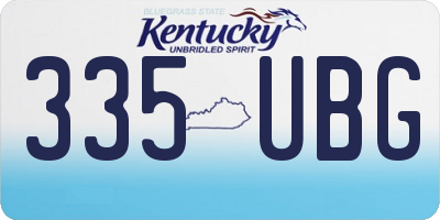 KY license plate 335UBG