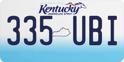KY license plate 335UBI