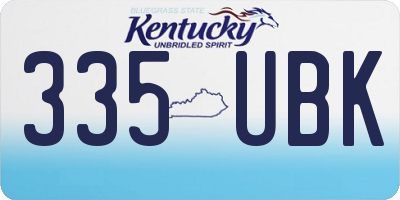 KY license plate 335UBK