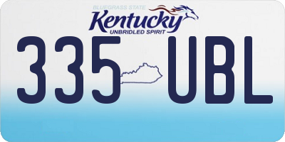 KY license plate 335UBL