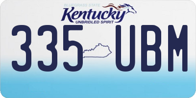 KY license plate 335UBM