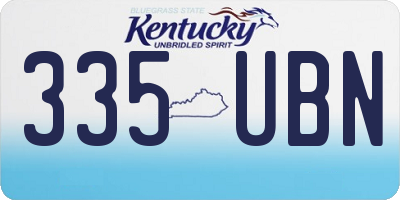 KY license plate 335UBN