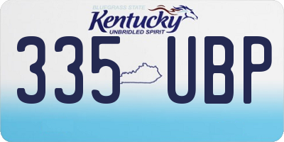 KY license plate 335UBP