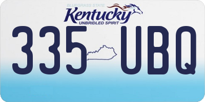 KY license plate 335UBQ