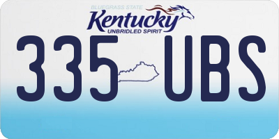 KY license plate 335UBS