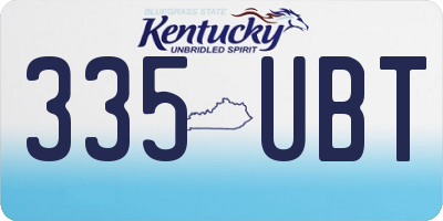 KY license plate 335UBT