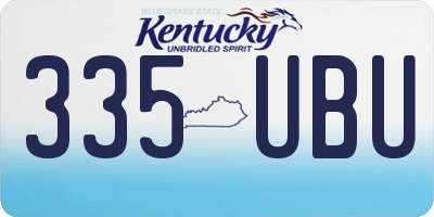 KY license plate 335UBU