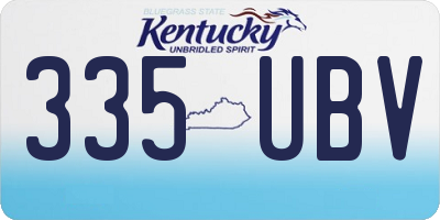 KY license plate 335UBV