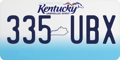 KY license plate 335UBX