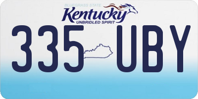 KY license plate 335UBY