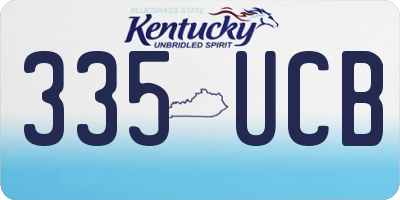 KY license plate 335UCB