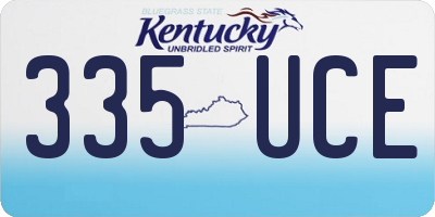 KY license plate 335UCE