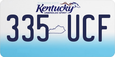 KY license plate 335UCF