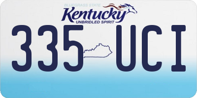 KY license plate 335UCI
