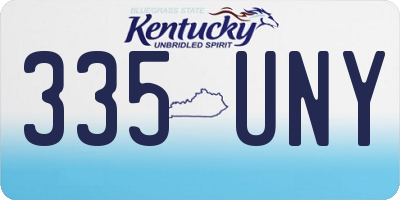 KY license plate 335UNY