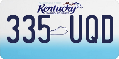 KY license plate 335UQD