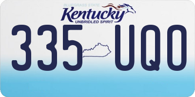 KY license plate 335UQO
