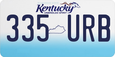 KY license plate 335URB