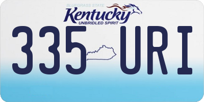 KY license plate 335URI