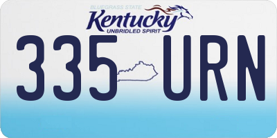 KY license plate 335URN