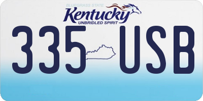 KY license plate 335USB