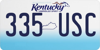 KY license plate 335USC