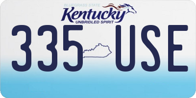 KY license plate 335USE