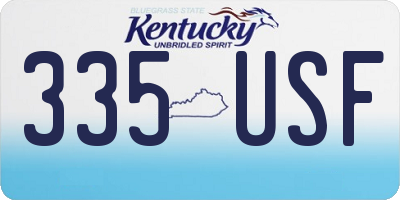 KY license plate 335USF