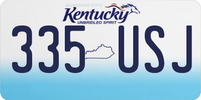 KY license plate 335USJ