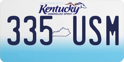 KY license plate 335USM