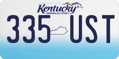 KY license plate 335UST